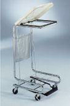 Picture of Hamper Stand Blickman Rolling Square Opening 36 - 42 gal. Foot Pedal Poly-Coated Steel Lid0962010000