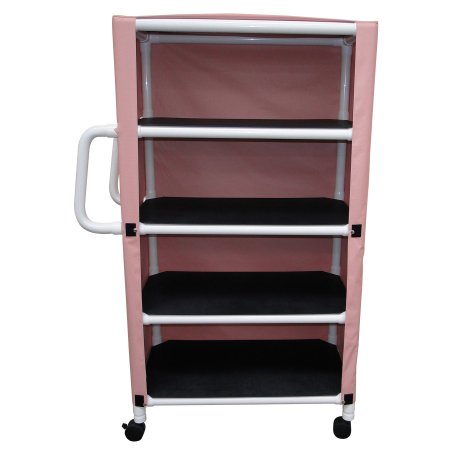 Picture of Linen Cart with Cover 4 Shelves 100 lbs. per Shelf Weight Capacity PVC 3 Inch Twin Casters332-4C