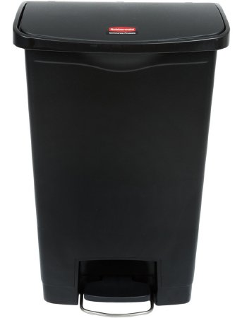 Picture of Trash Can Rubbermaid® Streamline™ 13 gal. Rectangular Black Plastic Step On1883611
