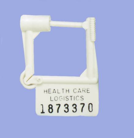 Picture of Padlock Seal Health Care Logistics Numbered White Plastic 1-1/2 X 1-7/8 Inch7910