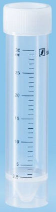Picture of Centrifuge Tube Conical Bottom, Skirted Plain 25 X 107 mm 30 mL Without Color Coding Screw Cap Polystyrene Tube62.543.001