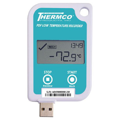 Picture of Ultra Low Temperature Vaccine Data Logger with Alarm Thermco® Fahrenheit / Celsius -130° to +104°F (-90° to +40°C) External Probe Wall Mount Battery OperatedLTUTREL16