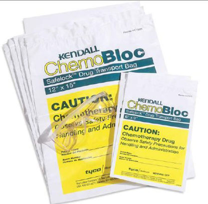 Picture of Chemo Drug Transport Bag ChemoPlus™ 6 X 9 Inch Clear / Yellow Zip ClosureCT0575