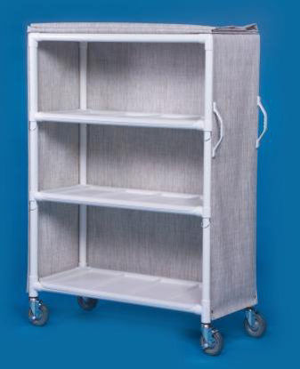 Picture of Linen Cart with Cover 3 Shelves PVC 5 Inch Heavy Duty Casters, 2 LockingLC46-3