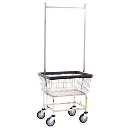 Picture of Laundry Cart with Double Pole Rack Steel Tubing 5 Inch Clean Wheel System™ Casters100CEC58C