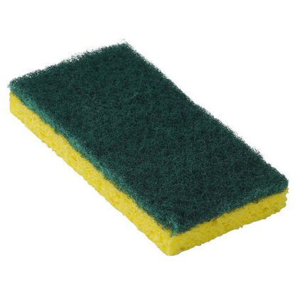 Picture of Scouring Sponge / Pad Medium Duty Yellow / Green NonSterile Cellulose 3-1/8 X 6-1/4 Inch Reusable551011