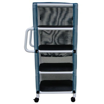 Picture of Linen Cart with Cover 4 Shelves 75 lbs. per Shelf Weight Capacity PVC 3 Inch Twin Casters325-4C