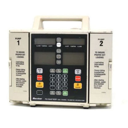 Picture of Refurbished Volumetric Infusion Pump Flo-Gard® 12 V Battery Dual Channel 5.1 X 11.4 X 13 Inch 11.6 lbs. 1 to 99.9 mL / Hr. in 0.1 mL / Hr. Increments; 1 to 1999 mL / Hr. in 1 mL / Hr. Increments6301