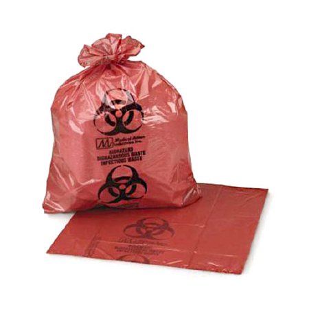 Picture of Biohazard Waste Bag Medegen Medical Products 12 - 16 gal. Red Bag HDPE 24 X 33 InchRS243311RH