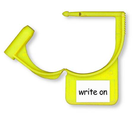 Picture of Tamper Evident Locking Tag Colortrack™ Snap-Lock Yellow Plastic251002BBG