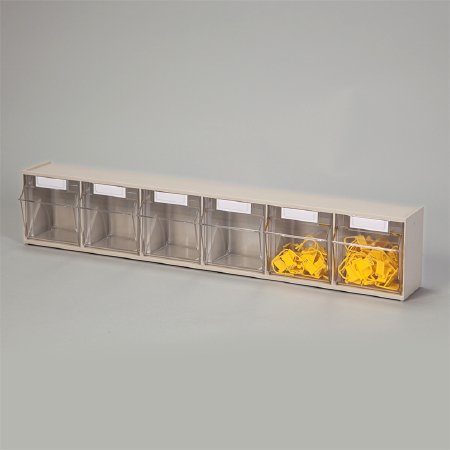 Picture of Storage Bin Unit Tilters® Tilt Front White Plastic 3-5/8 X 4-1/2 X 23-5/8 Inch1203W