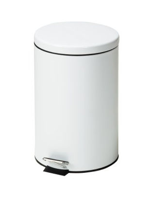 Picture of Trash Can 20 Quart Round White Steel Step OnTR-20W