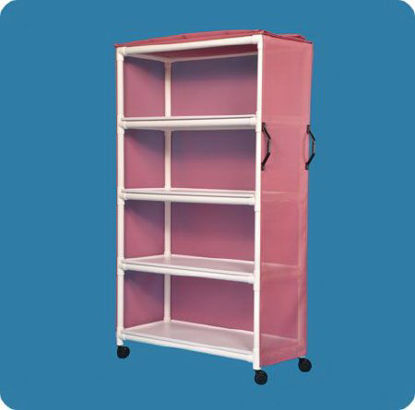 Picture of Linen Cart with Cover Standard Line 4 Shelves PVC 3 Inch Twin CastersVL LC4 L