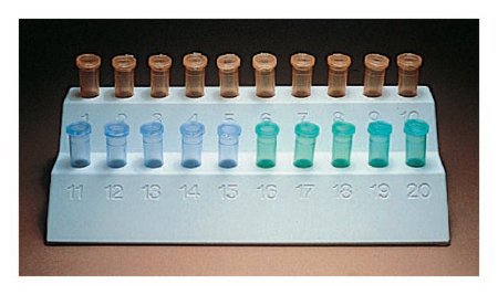 Picture of Microtube Test Tube Rack Fisherbrand™ 20 Place 0.5 mL / 1.5 mL Tube Size White 1-7/8 X 3-1/2 X 8-1/8 Inch1475430