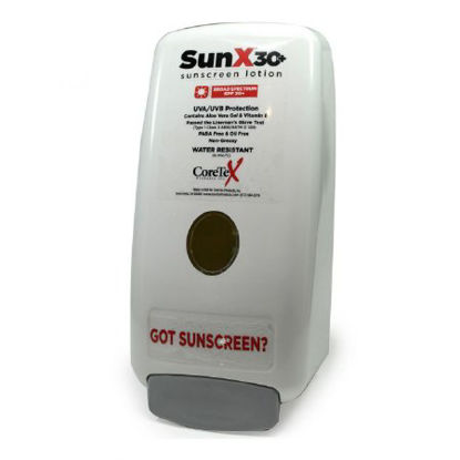 Picture of Sunscreen Dispenser Coretex Sun X White Manual Push 750 mL Wall Mount71558