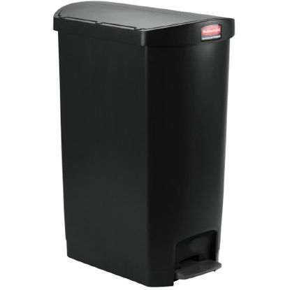 Picture of Trash Can Rubbermaid® Slim Jim® 18 gal. Rectangular Black Plastic Step On1883614