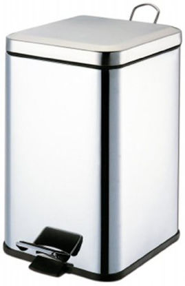 Picture of Trash Can Grafco® 21 Quart Square Silver Stainless Steel Step On8359
