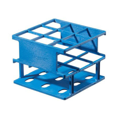 Picture of Centrifuge Tube / Test Tube Test Tube Rack Nalgene™ Unwire™ 24 Place 30 mm Tube Size Blue 3-2/3 X 4-1/4 X 11 Inch5972-0330