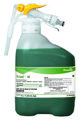 Picture of Diversey™ Triad™ III Surface Disinfectant Cleaner Quaternary Based Liquid Concentrate 5 Liter Bottle Mint Scent NonSterileDVS3143429