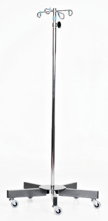 Picture of IV Stand 4-Hook Five 2 Inch Scuff-Resistant Caster, 24 Inch Diameter Epoxy Coated BaseMCM202