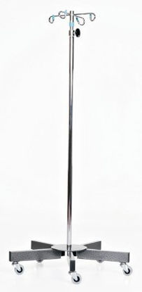 Picture of IV Stand 4-Hook Five 2 Inch Scuff-Resistant Caster, 24 Inch Diameter Epoxy Coated BaseMCM202