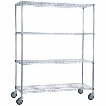 Picture of Linen Cart 4 Shelves 500 lbs. Weight Capacity Chrome Plated 5 Inch Casters, 2 LockingLC246068