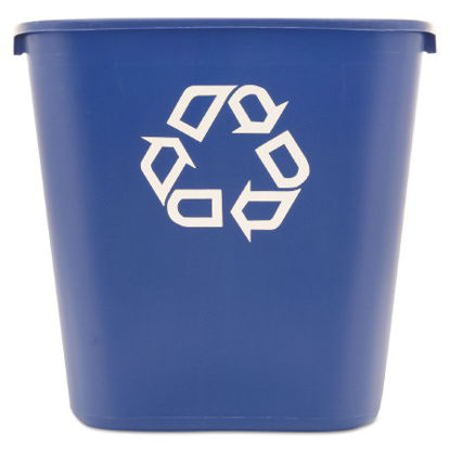 Picture of Recycling Container Rubbermaid® 28-1/8 Quart Rectangular Blue Plastic Open TopRCP295673BE