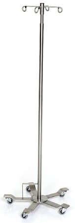 Picture of IV POLE, FOOT CONTROL 4HOOK TOP HEAVY-DUTY S/STL D/SMCM290