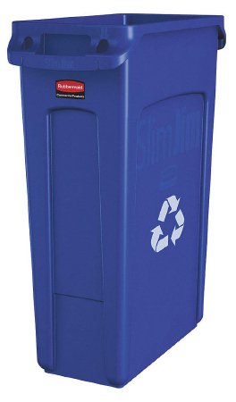Picture of Recycling Container Rubbermaid® Slim Jim® 23 gal. Rectangular Blue Resin Open TopFG354007BLUE-EA