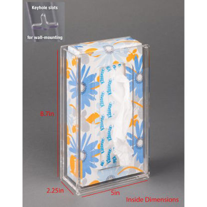 Picture of Tissue Box Holder Clear PETG Manual One Tissue Box Wall MountTISSUE2.2-W