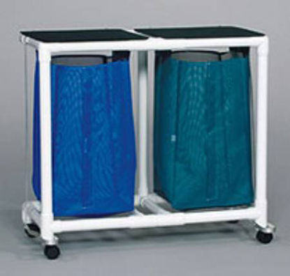 Picture of Double Hamper with Bags Standard 4 Casters 39 gal.VL LH2 FP MESH TEAL