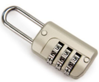 Picture of Mini Combination Lock Bright Nickel Steel Shackle 1/8 Inch Shackle533470