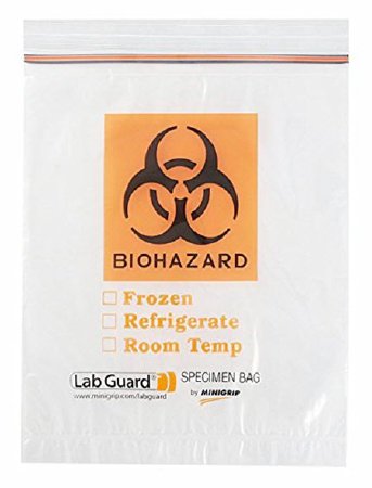 Picture of Biohazard Specimen Bag Lab Guard® Clear Bag Polyethylene 4 X 6 Inch22306325