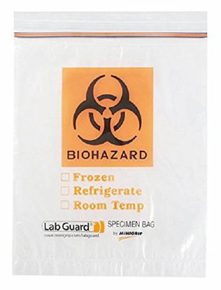 Picture of Biohazard Specimen Bag Lab Guard® Clear Bag Polyethylene 4 X 6 Inch22306325