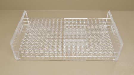 Picture of Stacking Test Tube Rack Mitchell Plastics 240 Place 16 mm Tube Size Clear 5-1/2 X 12-1/2 X 21 InchSTTR-24016