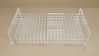Picture of Stacking Test Tube Rack Mitchell Plastics 240 Place 16 mm Tube Size Clear 5-1/2 X 12-1/2 X 21 InchSTTR-24016