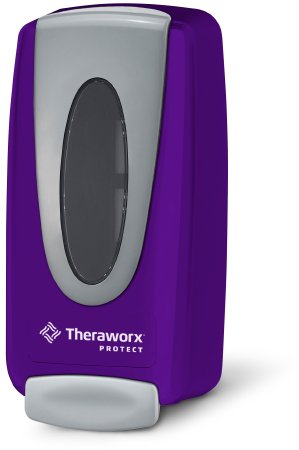 Picture of Dispenser Theraworx® Protect Purple Plastic Manual Push 33.8 oz. Wall Mount01-D01
