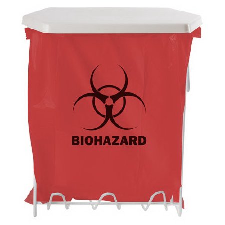 Picture of Biohazard Bag Holder 8 X 11.75 X 15.25 Inch, 3 gal., White, Wire Coated, Wall MountMW-003