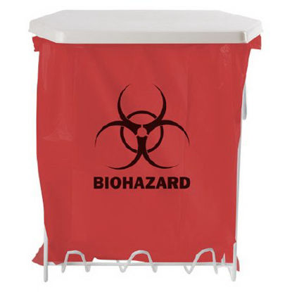 Picture of Biohazard Bag Holder 8 X 11.75 X 15.25 Inch, 3 gal., White, Wire Coated, Wall MountMW-003
