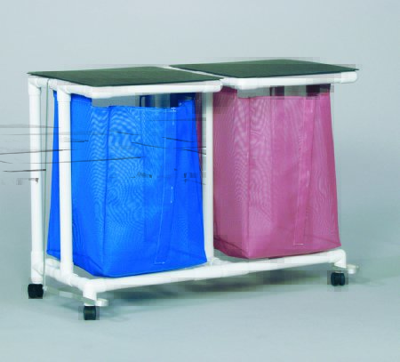 Picture of Double Hamper with Bags Standard Jumbo 4 Casters 55 gal.VL JH2 FP MESH WINEBERRY