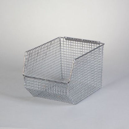 Picture of Storage Bin Stack & Hang Nickel Chrome Finish Wire Mesh 6-3/4 X 7 X 10 Inch18927