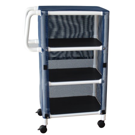 Picture of Linen Cart with Cover 3 Shelves 75 lbs. per Shelf Weight Capacity PVC 3 Inch Twin Casters325-3C