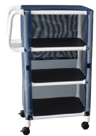Picture of Linen Cart with Cover 3 Shelves 75 lbs. per Shelf Weight Capacity PVC 3 Inch Twin Casters325-3C-GRAY