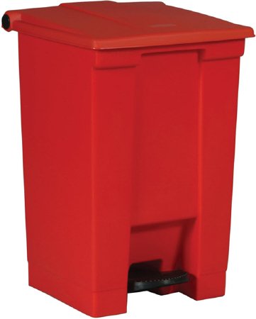 Picture of Trash Can Rubbermaid® 12 gal. Square Red HDPE / Polypropylene Step OnH-2668R