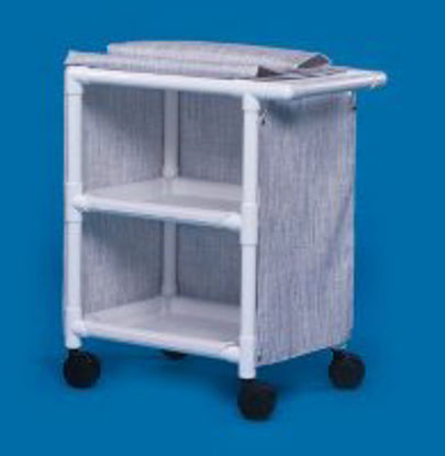 Picture of Linen Cart with Cover 2 Shelves PVC 4 Inch Casters, 2 LockingMPC275