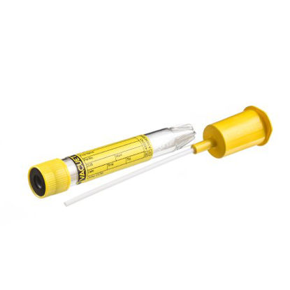 Picture of VACUETTE® Transport Tube Round Bottom CCM (Count and Culture Mannitol) Additive 16 X 100 mm 9 mL Yellow / Black Ring Pull Cap Polyethylene Terephthalate (PET) Tube453032