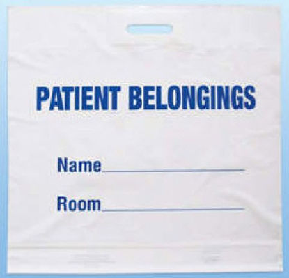 Picture of Patient Belongings Bag PDC® 20 X 20 Inch Plastic Open Ended WhitePBH02