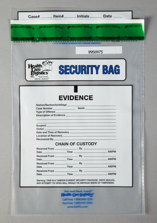 Picture of Patient Belongings Bag Health Care Logistics® 9 X 12 Inch Polyethylene Tamper Evident Tape Closure Clear11309
