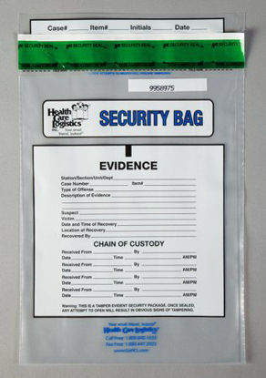 Picture of Patient Belongings Bag Health Care Logistics® 9 X 12 Inch Polyethylene Tamper Evident Tape Closure Clear11309