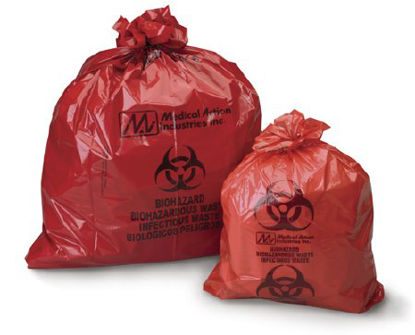 Picture of Biohazard Waste Bag Medegen Medical Products 30 gal. Red Bag Polyethylene 30-1/2 X 41 Inch117